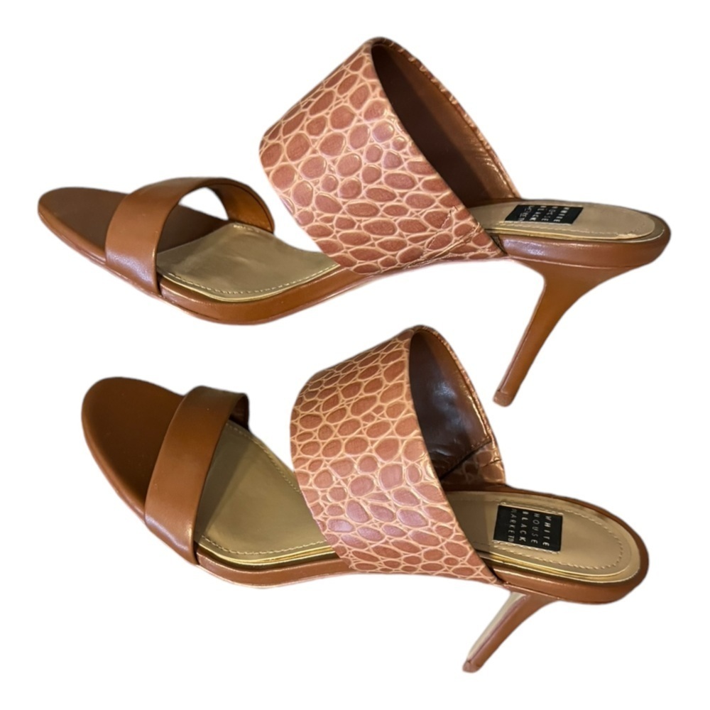 White House Black Market Brown Croc Heels Size 7